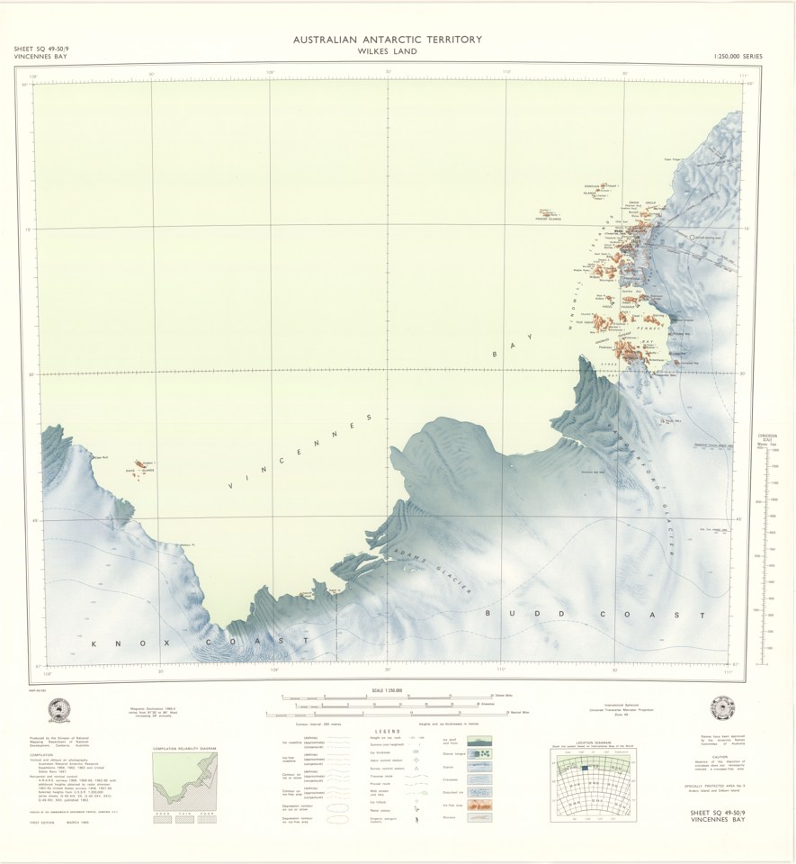 Sheet SQ 49-50/9 Vincennes Bay, Wilkes Land, Australian Antarctic Territory — actual institutional image