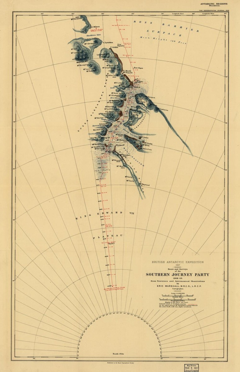 Route and Surveys of the Southern Journey Party, 1908-09 — actual institutional image